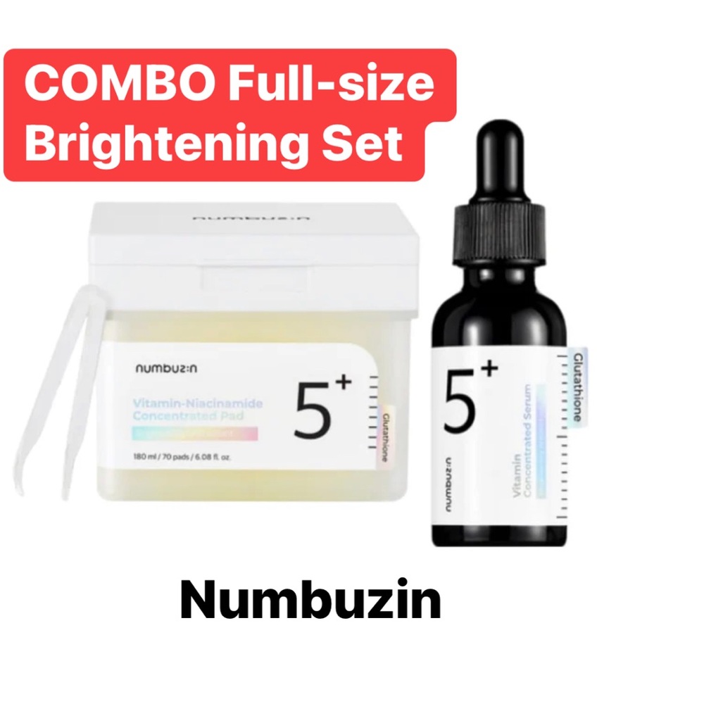 NUMBUZIN No.5+ Vitamin Concentrated Serum + Niacinamide Toner Pads ( Combo Set)